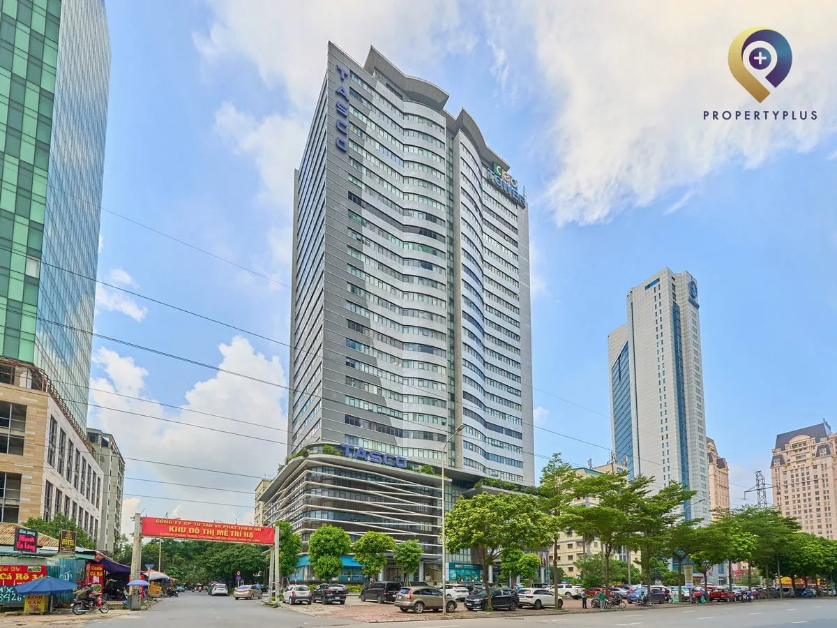 Exterior view of Tasco (Vinaconex 9) Building from street level, Pham Hung, Hanoi.